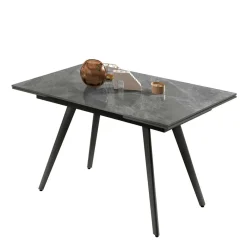Ausziehbarer Tisch in Hellgrau Marmoroptik - Beluah Tische