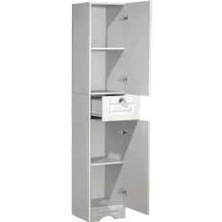 Best Bad Hochschrank in Weiß - 35x180x32 cm - Akira Schränke