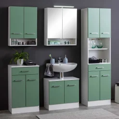 Badezimmer Hängeschrank mit Front Grün - Loenixa Schränke