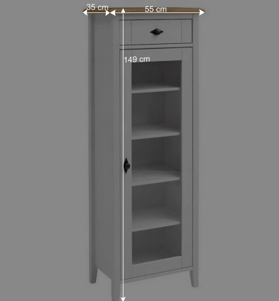 Badschrank mit Glastür im Landhausstil - Sibiuta Vitrinen