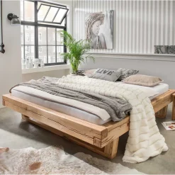 Best Balkenbett aus Eichenholz mit Kufen - Piassona Betten