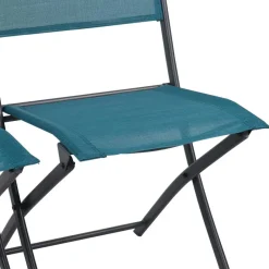 Balkon Tischgruppe in Schwarz Türkis - Ariet (fünfteilig) Sitzgruppe