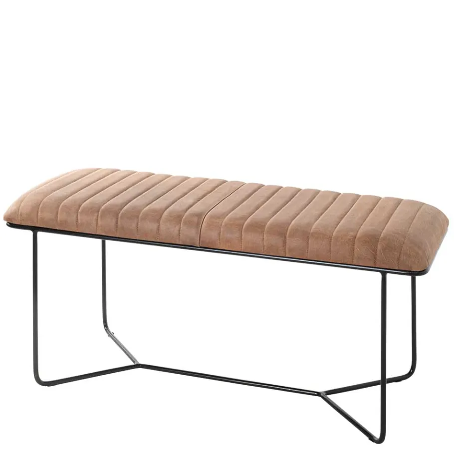 Clearance Bank aus gedecktem Glattleder in Braun - Teamona Sitzbank