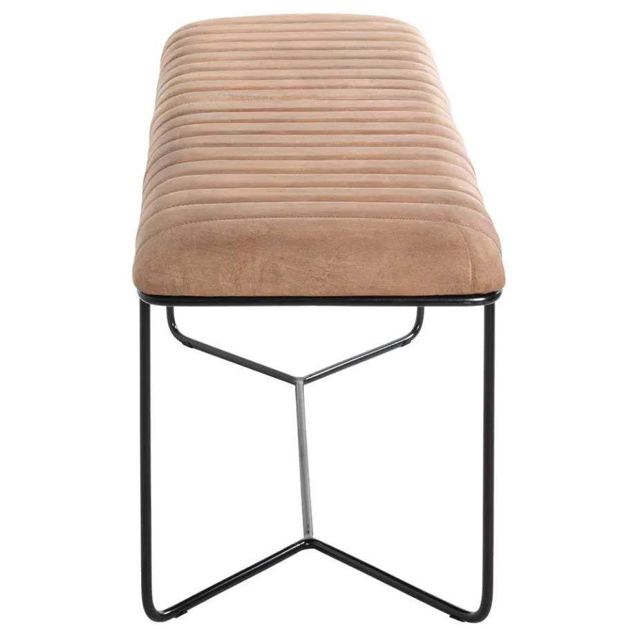 Clearance Bank aus gedecktem Glattleder in Braun - Teamona Sitzbank