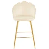 Barhocker mit Muschel-Lehne in Beige - Grovossa (2er Set) Hocker