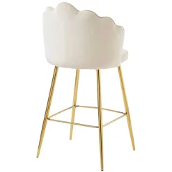 Barhocker mit Muschel-Lehne in Beige - Grovossa (2er Set) Hocker