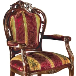 Best Barock Armlehnstuhl in Rot Gold Magari mit floralem Muster Stühle