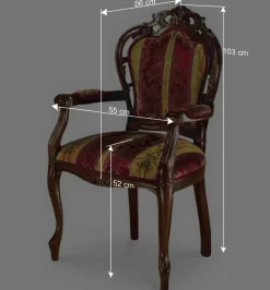 Best Barock Armlehnstuhl in Rot Gold Magari mit floralem Muster Stühle