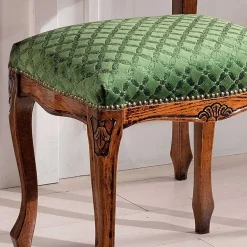 Barock Hocker gepolstert Agosto in Grün Hocker