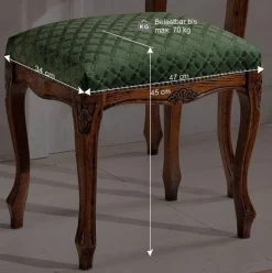 Barock Hocker gepolstert Agosto in Grün Hocker
