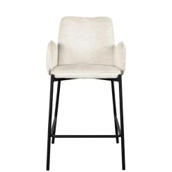 Best Barstuhl aus Struktursamt Creme - Filler (2er Set) Hocker