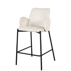 Best Barstuhl aus Struktursamt Creme - Filler (2er Set) Hocker