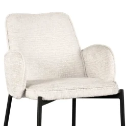 Best Barstuhl aus Struktursamt Creme - Filler (2er Set) Hocker