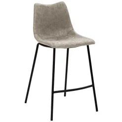 Barstuhl in Lichtgrau Kunstleder - Mayotta Hocker
