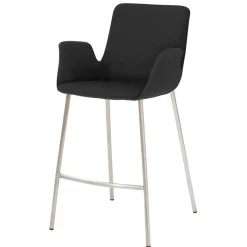 Barstuhl mit Armlehnen aus Microfaser - Mirell Hocker