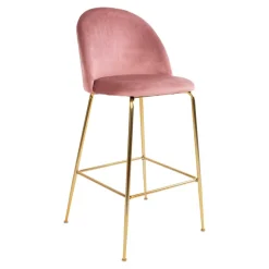 Bar-Stuhl mit Samt in Rosa - Lipari (2er Set) Hocker