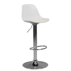 Barstuhl mit Schalensitz in Weiß & Chrom - Vorgaz Hocker