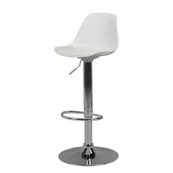 Barstuhl mit Schalensitz in Weiß & Chrom - Vorgaz Hocker