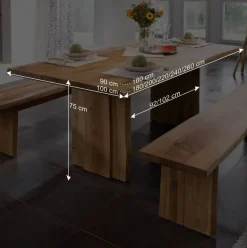 Online Baumesstisch aus Wildeiche Massivholz - Cantinos Tische