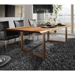 Online Baumkante Esszimmertisch mit U-Gestell Braun - Jeguta Tische