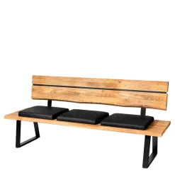 Clearance Baumkanten Bank mit Lehne für Esstisch - Jessmine Sitzbank