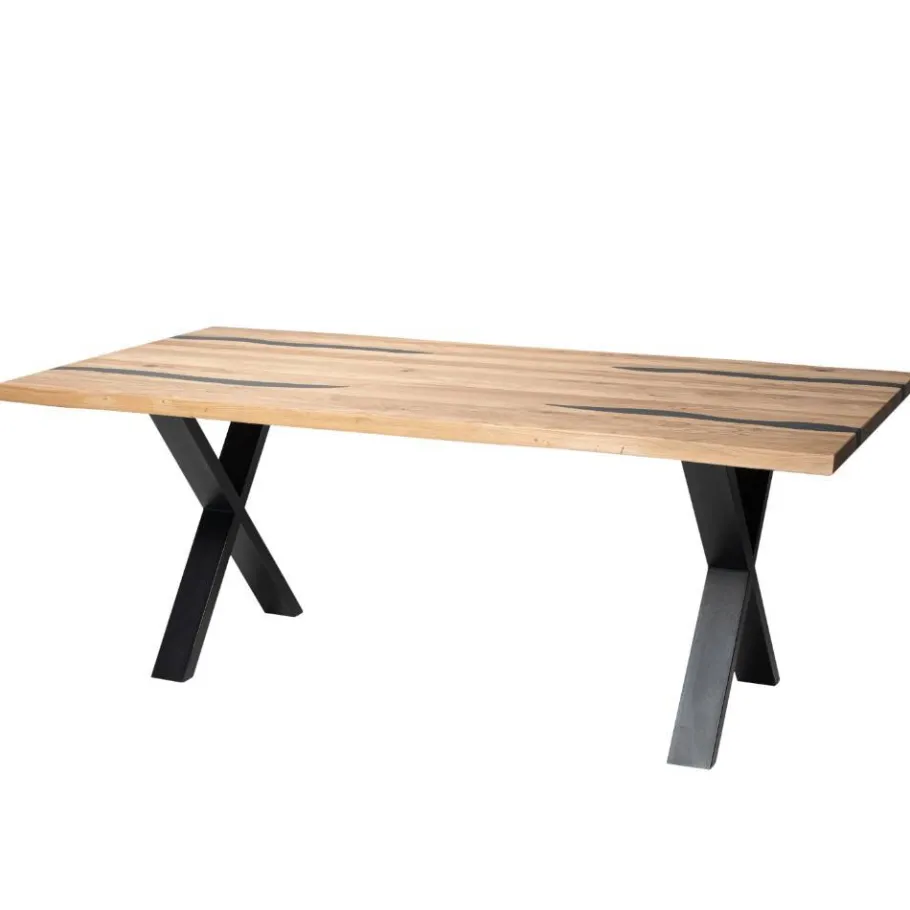 Baumkantentisch aus Eiche mit Epoxid-Harz - Slavidra Tische