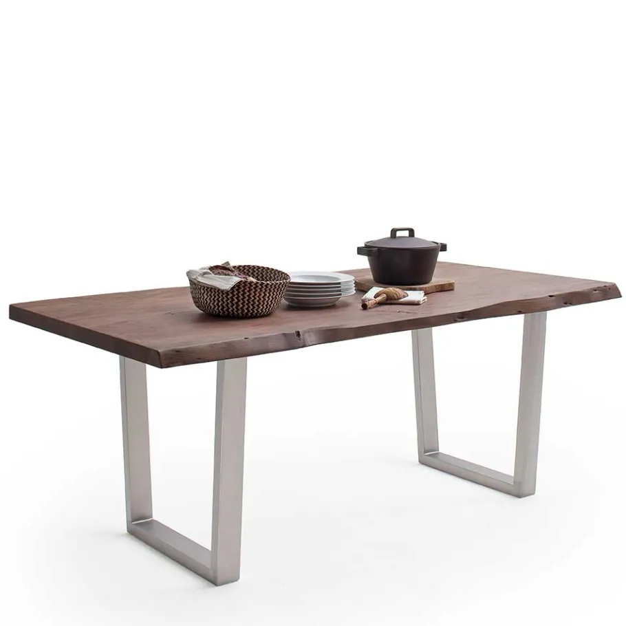 Baumkanten-Tisch in Walnuss Braun - Bennetto Tische