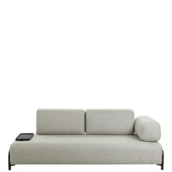 Beigefarbene Zweisitzer Couch mit Anstelltisch - Curacao Sofas