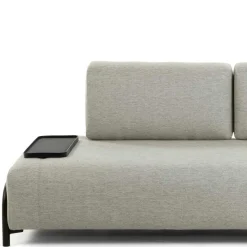 Beigefarbene Zweisitzer Couch mit Anstelltisch - Curacao Sofas