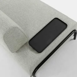 Beigefarbene Zweisitzer Couch mit Anstelltisch - Curacao Sofas