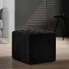 Best Beistellhocker aus mattem Samt in Schwarz - Ostavion Hocker