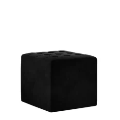 Best Beistellhocker aus mattem Samt in Schwarz - Ostavion Hocker