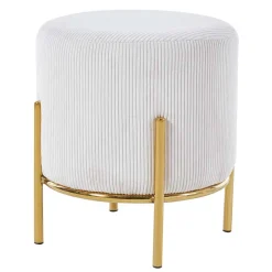 Beistellhocker in Beige Cord - Evonila Hocker