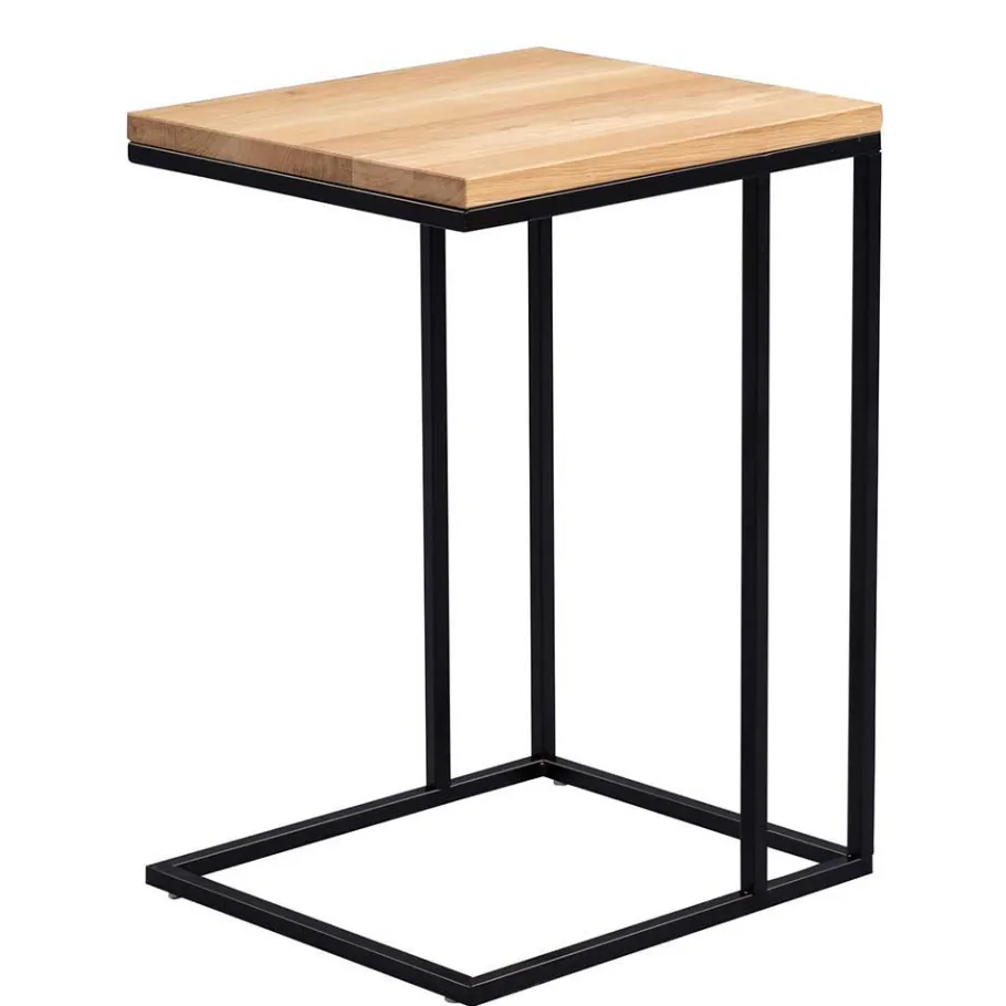 Hot Beistelltisch mit Wildeiche geölt Tanja & Metall Schwarz lackiert Tische