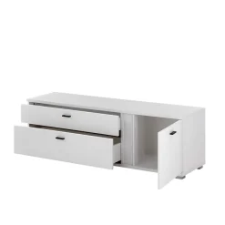 Best Beleuchtete Design TV Wohnwand in Weiß - Tirol (vierteilig) Wohnwände