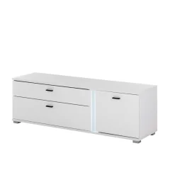 Best Beleuchtete Design TV Wohnwand in Weiß - Tirol (vierteilig) Wohnwände