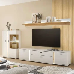 New Beleuchtete TV Anbauwand Möbelset - Racelyn (dreiteilig) Wohnwände