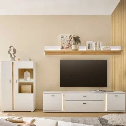 New Beleuchtete TV Anbauwand Möbelset - Racelyn (dreiteilig) Wohnwände