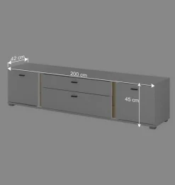 Best Beleuchtete TV Kommode mit 200 cm Breite - Racelyn Tv & Hifi-Möbel|Lowboards