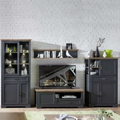 New Beleuchtete TV Wohnwand Landhaus - Thumbs (vierteilig) Wohnwände