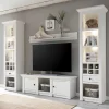 Sale Beleuchtete Wohnwand Chelles im weißem Landhausstil (vierteilig) Wohnwände