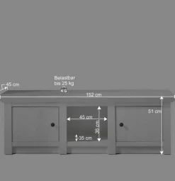 Sale Beleuchtete Wohnwand Chelles im weißem Landhausstil (vierteilig) Wohnwände