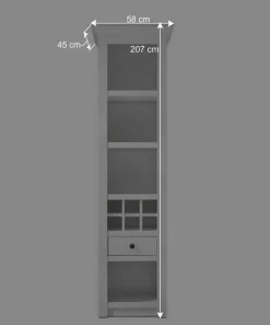 Sale Beleuchtete Wohnwand Chelles im weißem Landhausstil (vierteilig) Wohnwände