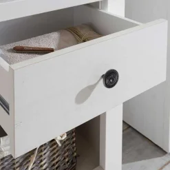 Sale Beleuchtete Wohnwand Chelles im weißem Landhausstil (vierteilig) Wohnwände