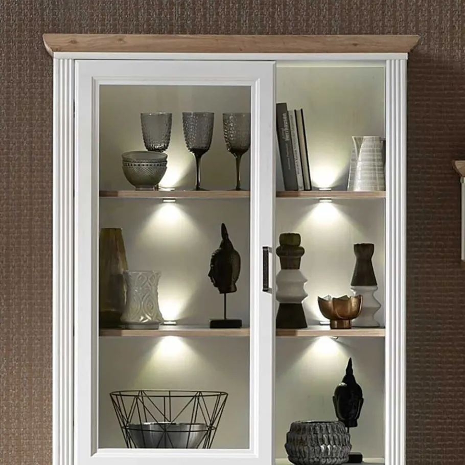 Beleuchtetes Landhaus Wohnmöbel Set - Sinolita (zweiteilig) Wohnwände