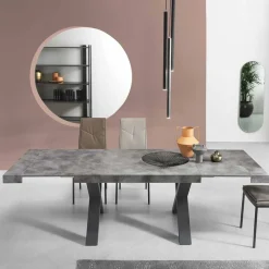 Outlet Betonoptik Ausziehtisch mit zwei Einlegeplatten - Relisa Tische