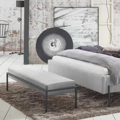 Clearance Bettbank in Grau Stoff - Onald Sitzbank