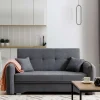 Best Bettcouch mit Federkern aus Velours Dunkelgrau - Lictona Sofas
