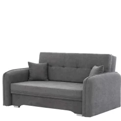 Best Bettcouch mit Federkern aus Velours Dunkelgrau - Lictona Sofas