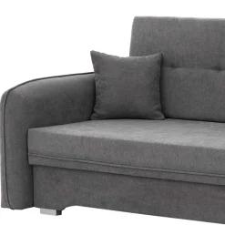 Best Bettcouch mit Federkern aus Velours Dunkelgrau - Lictona Sofas